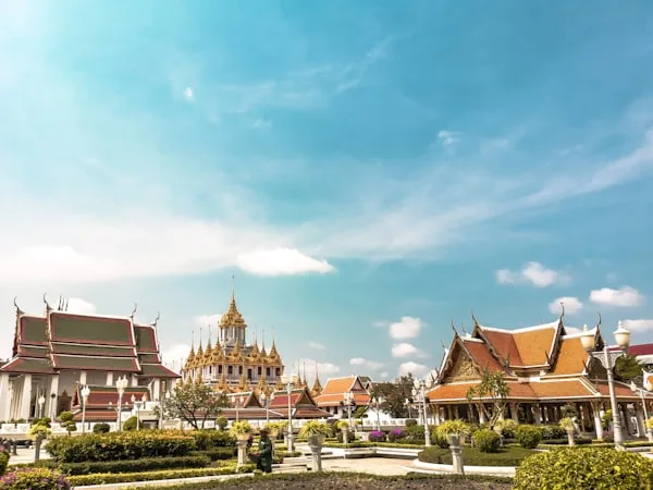 Bangkok temples and skyline